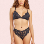 Luxe Black Lace Bra Panty Set for Honeymoon