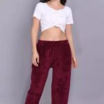Solid Warm Wool Ladies Pajama (Pack of 2)