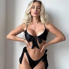 download (2) Seductive Satin Black Lingerie Set - Image 1