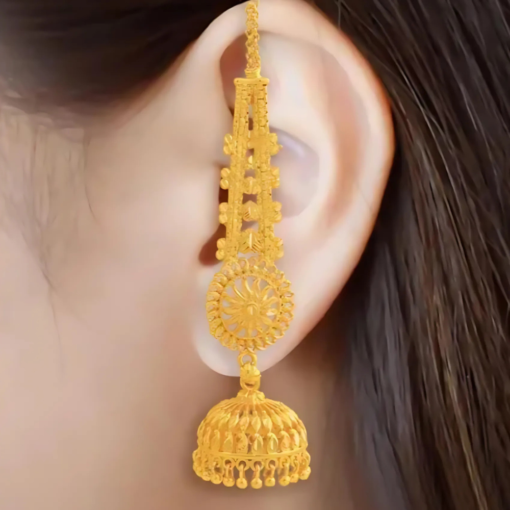 y2m033ejzdfdsgbsffegigvni875jtcer2lsa63i Royal Heritage Gold Jhumka Earrings - Image 1